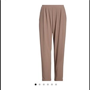 Leith tan pleat front trousers